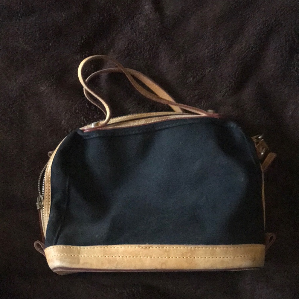 Black and leather purse